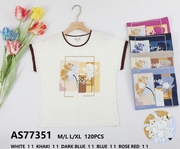 Bluzka damska (Francja produkt) Roz M/L-L/XL, Mix Kolor .Paczka 10 szt